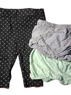Girls Polka Dot Capri Leggings with Mint & Gray Bloomers Old Navy And Carters